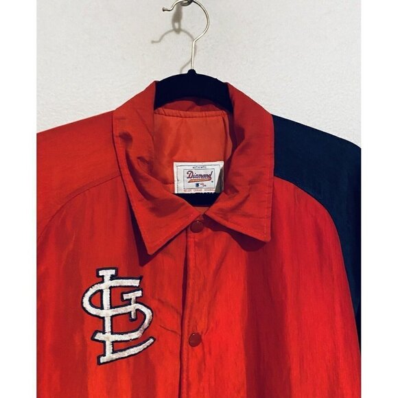 Starter Diamond Collection Jacket Mens Medium Red St Louis Cardinals Baseball - Picture 2 of 6